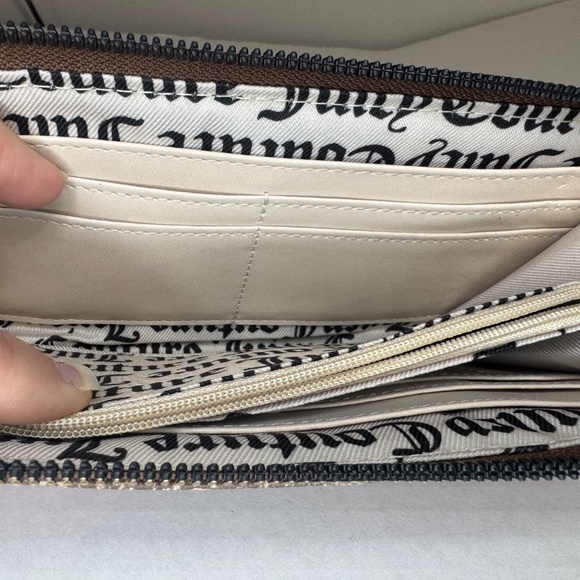 🌷Juicy Couture Zip Around Wallet/Cardholder/Pink Floral/Crown/Brown - Picture 13 of 16